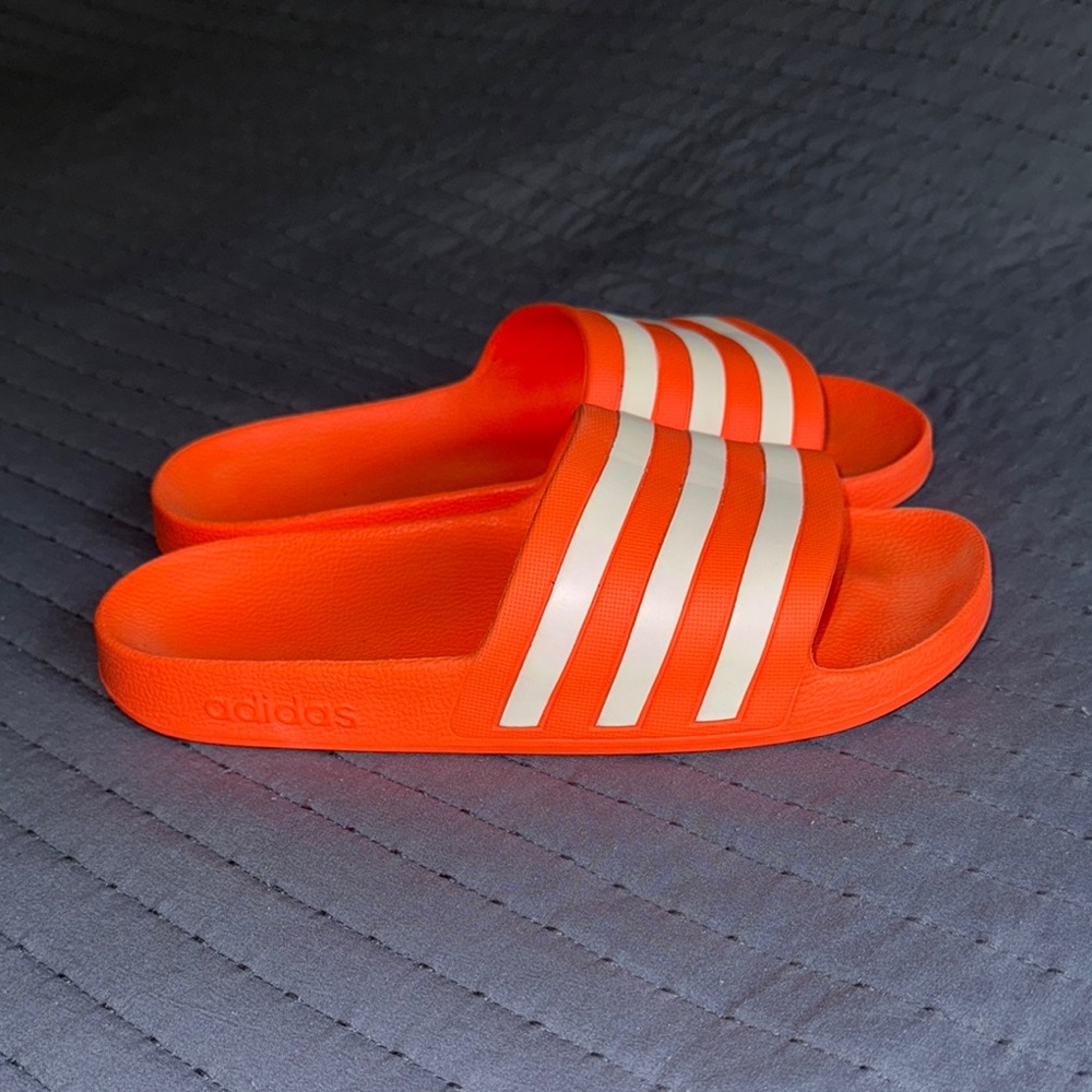 Adidas Orange and White Sporty Sandals